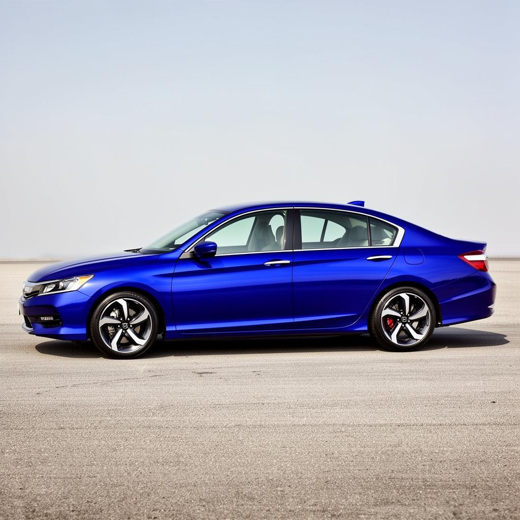 Royal blue Honda Accord freshly detailed